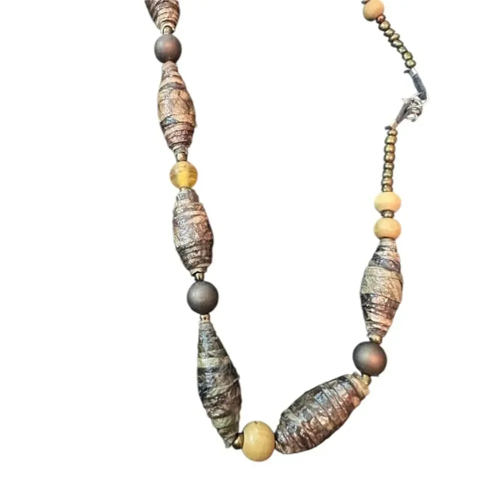 Handmade brown charm necklace